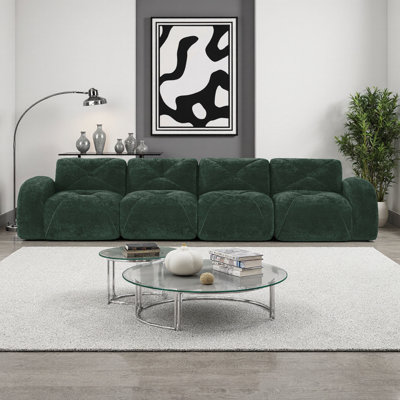 Canapé modulaire luxueux: velours moelleux, sans assemblage et confort antidérapant