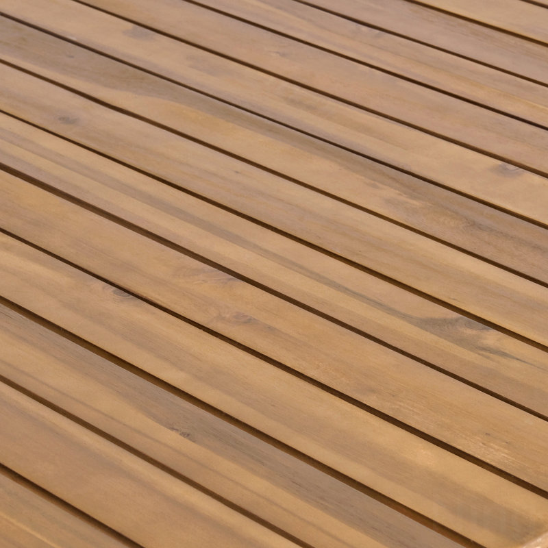 Table de salle à manger d'extérieur en bois massif 69 po