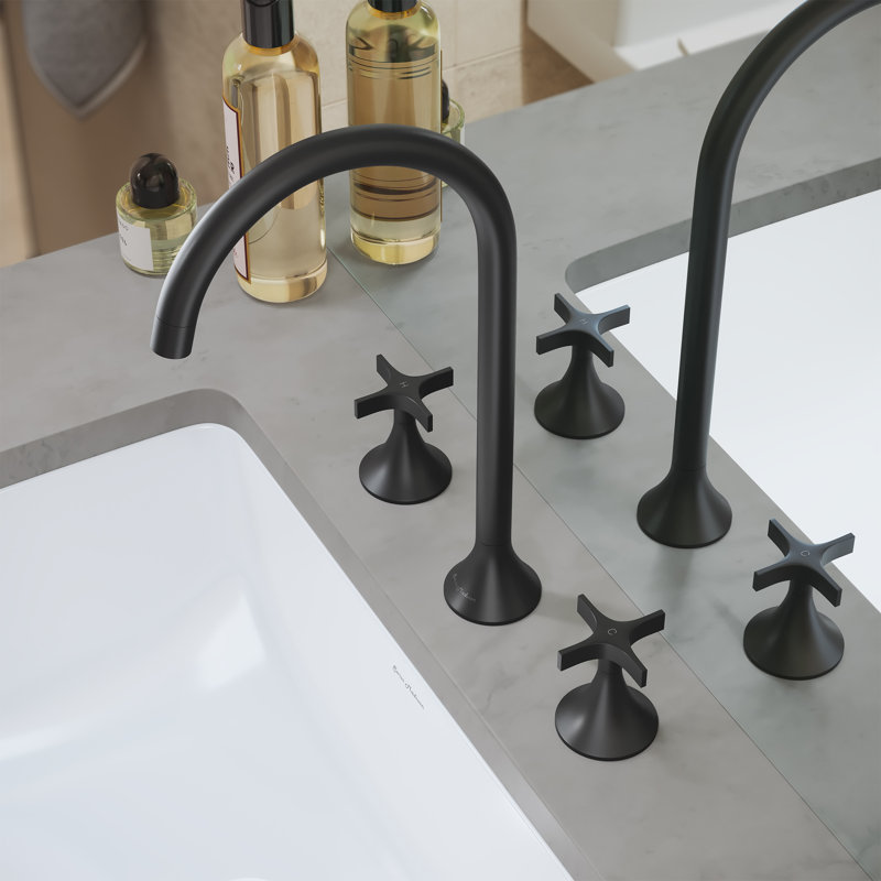 Robinet de salle de bain espacé 8 po Daxton, Noir mat
