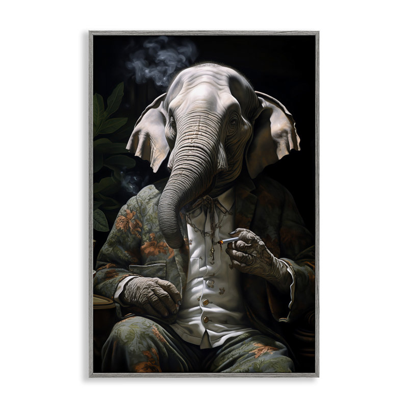 Art éléphant giclée de cigares par r3darch0n, Estampe numérique Farmhouse, H 18 po x l 12 po