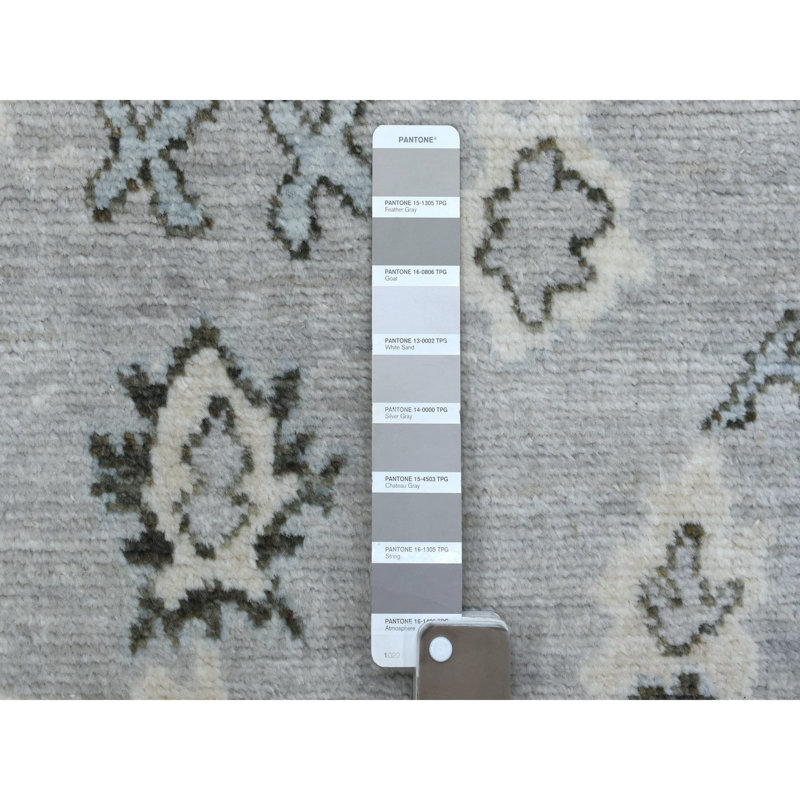 Tapis de couloir oriental gris en laine nouée à la main 3 pi X 7 pi 10 po Angora ACC8009178F3425F9ECFB8114556738C