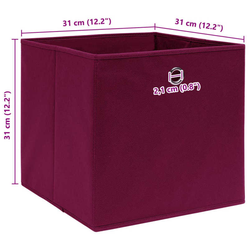 Rebrilliant Fabric Decorative Bin, Dark Red