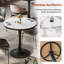Round Marble Dining Table Mid-century Table With Metal Pedestal Base, Modern Leisure Table For Small Space Kitchen Dining Room, Easy Assembly, Waterproof Design-120882537