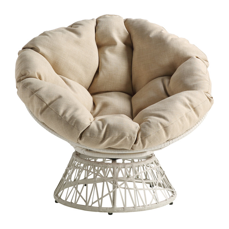 Daysi Upholstered Swivel Accent Chair, Beige 100% Polyester, Cream
