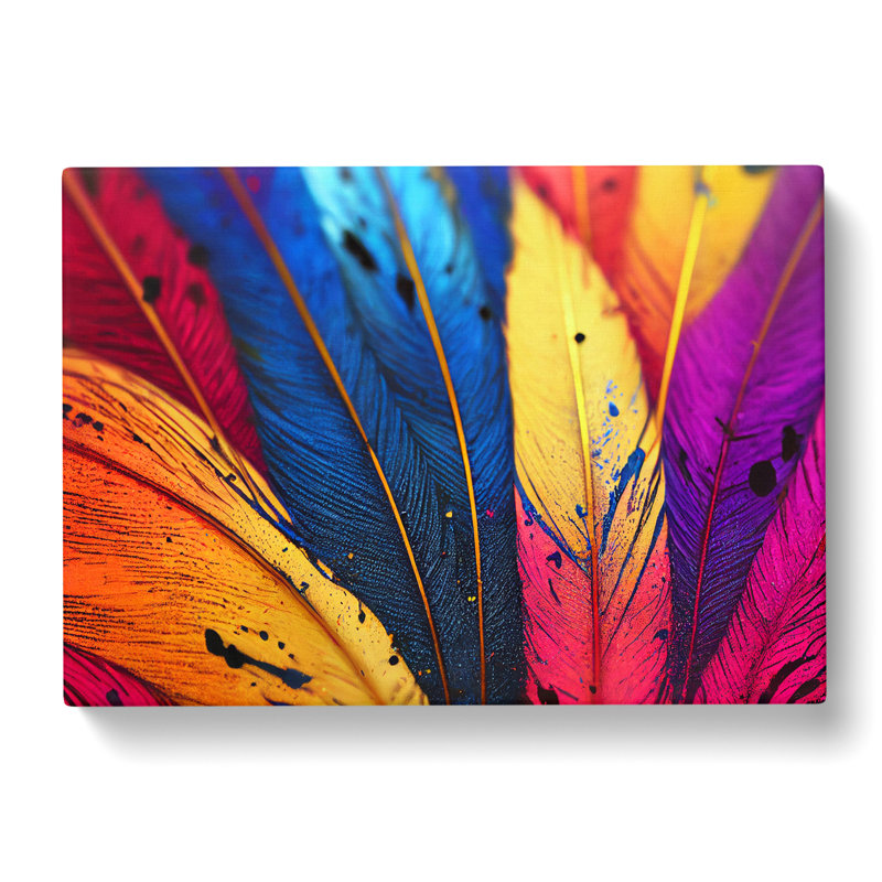 Bird Feather Splash Vol.2 - Wrapped Canvas, 40cm H x 60cm W x 3cm D