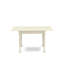 L'ensemble de salle à manger 3 pièces contient une table de salle à manger rectangulaire avec Dropleaf et 2 chaises rembourrées blanches, couleur de la table: blanc lin-1090785512-1090785519