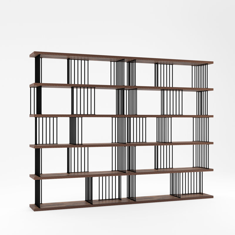 Noractur Iron Standard Bookcase, (5 Shelves) 70" H x  94.4" W x 11.8" D