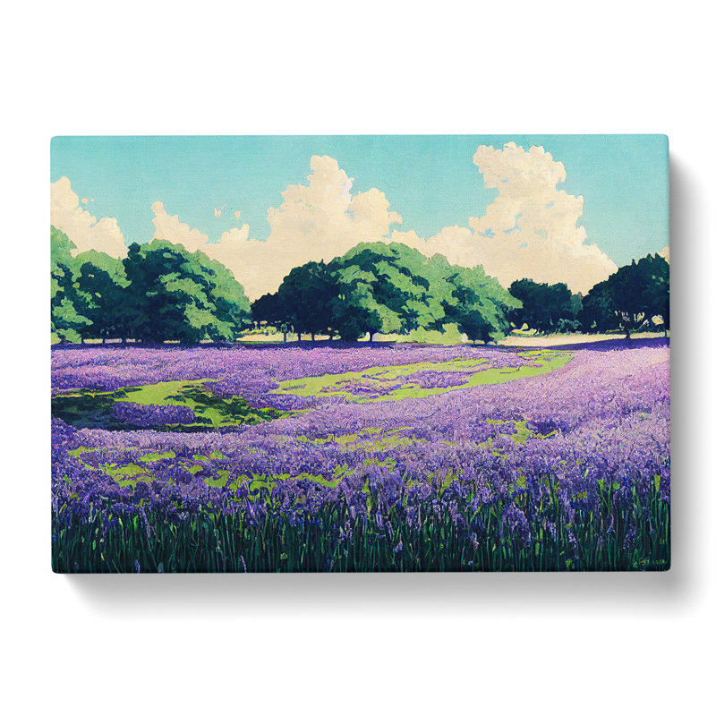 Elegant Bluebell Field - Wrapped Canvas, 35cm H x 50cm W x 3cm D