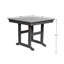Ensemble de salle à manger de patio carré en PEHD gris avec table et 4 chaises Adirondack