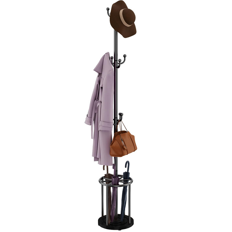 Portemanteau autoportant, portemanteau avec porte-parapluie, Noir