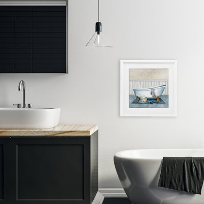 Cozy Clawfoot Bathtub Spa Framed Print Under Glass, design by Conrad Knutsen