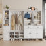 20 Pair Shoe Cabinet With Drawers, Entryway Shoe Storage Organizers With Door Cabinet & Hall Tree