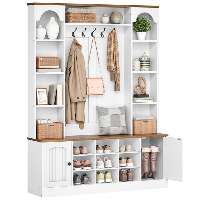Rangement pour vestibule 51,2 "avec portemanteau et armoire à chaussures