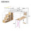 Lit mezzanine en métal blanc avec bureau à DEL, garde-robe, escalier de rangement et tablettes - Lit peu encombrant pour enfants et adolescents-231149839