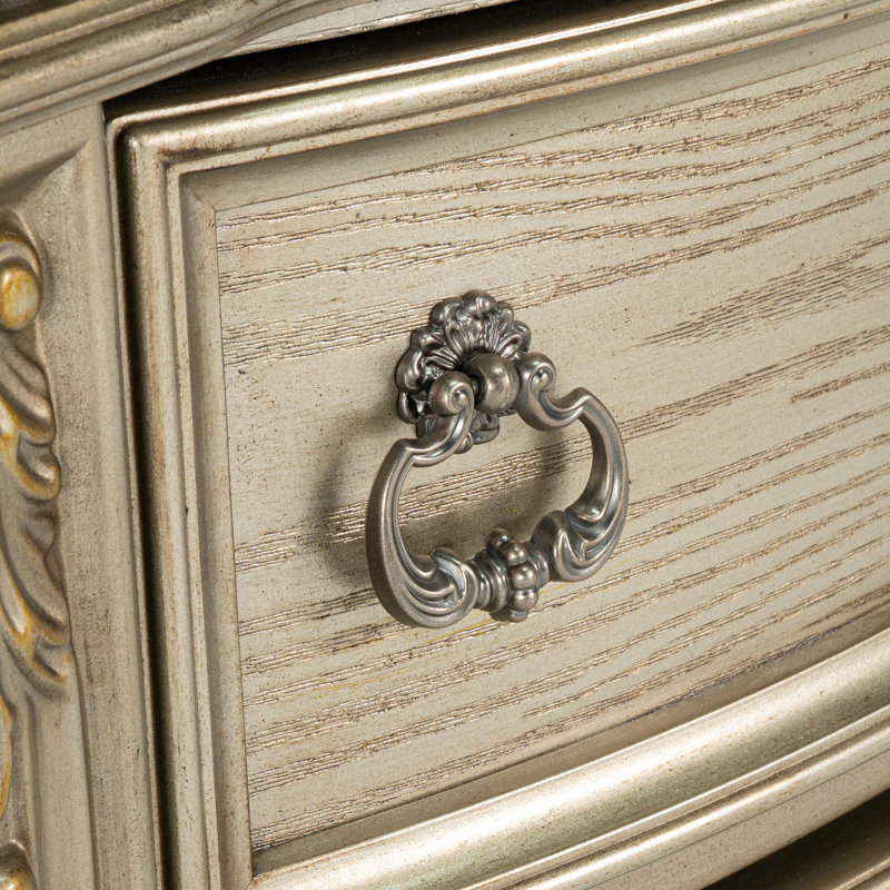 Abshire 3-Drawer Nightstand, Gold