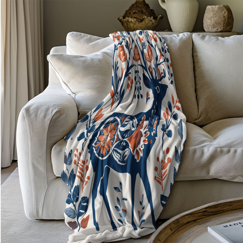 Scandi Christmas Designs - Couverture Sherpa de qualité supérieure 1 pièce, Grand lit