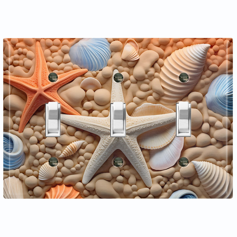 Plaque murale standard à 3 interrupteurs à bascule Ocean Orange