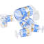 Ensemble de carafes et verres à motif de feuilles de style Mid-Century français bleu et doré - 7 pièces