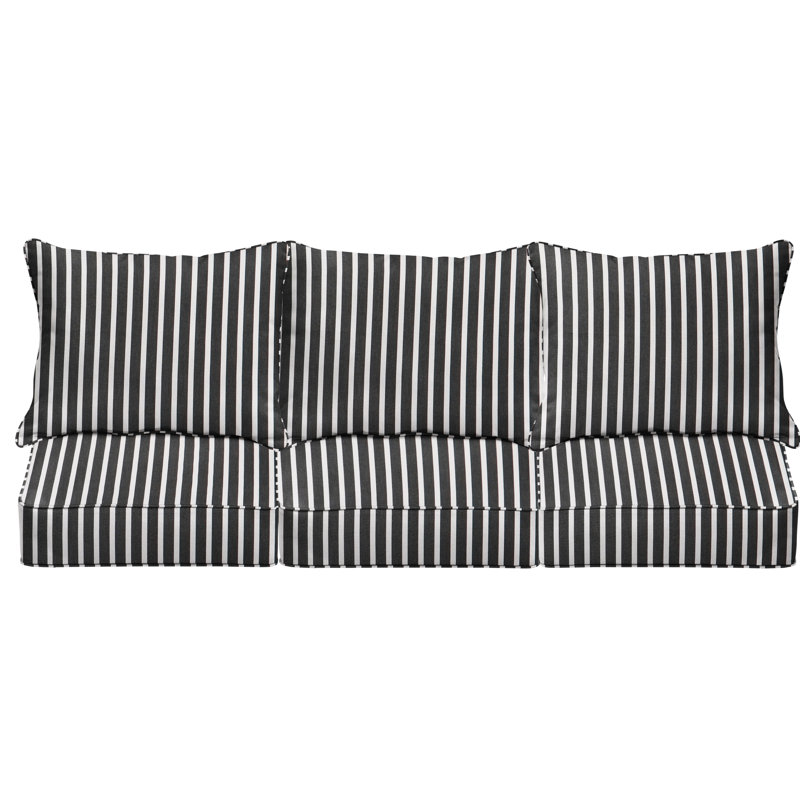 Ensemble de coussins de canapé intérieur / extérieur Sunbrella® à rayures profondes Friedan