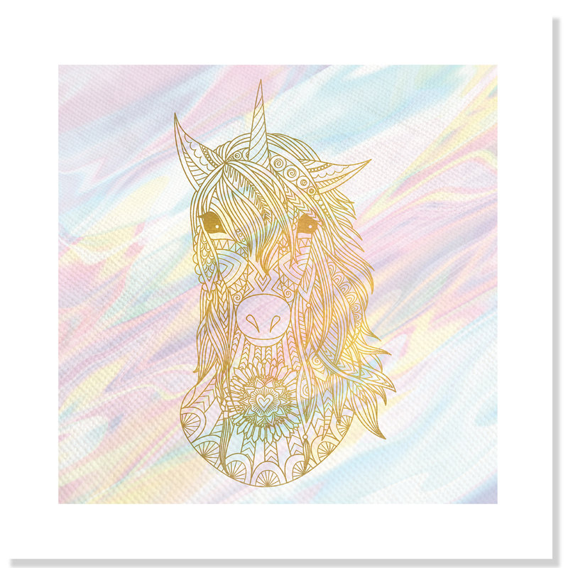 Dreaming licorne 2, H 20" x l 20" x P 1", Papier