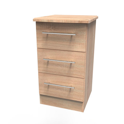 Fully Assembled Lyndale 3 Drawer Bedside Table
