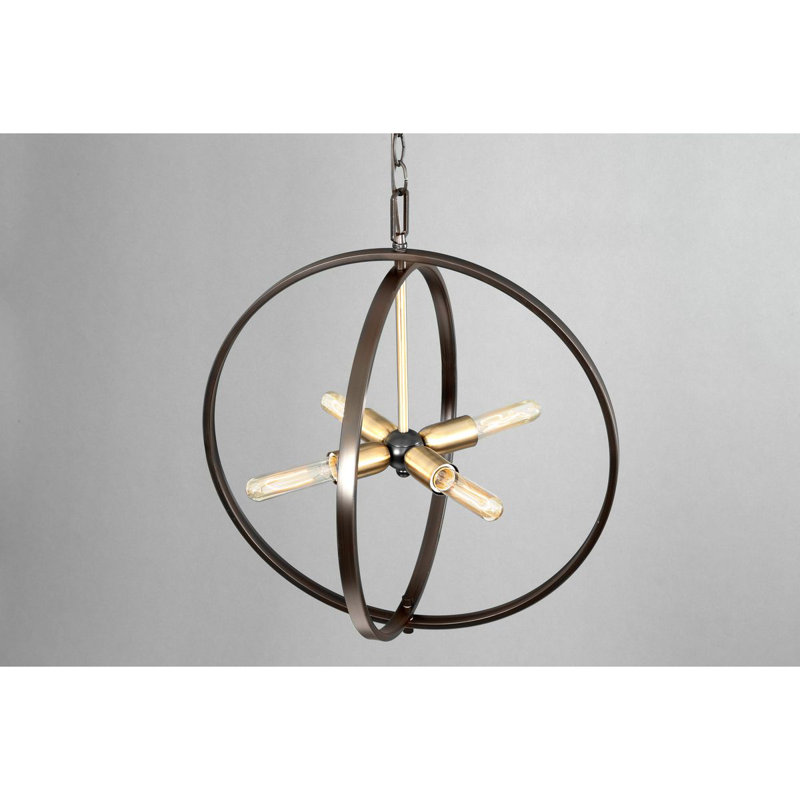 Lustre sphérique unique à 4 lumières, H 23,25 po x I 20 po