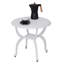 Table d'appoint d'extérieur en fonte d'aluminium, table de bout d'extérieur antirouille, table bistro de patio pour l'intérieur, jardin, porche, balcon (ronde)-2137122937