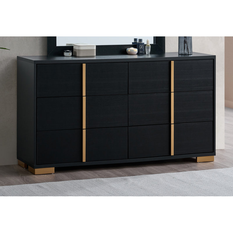 Steeler 6CC626E474C54925828A4A037F6112F0 DRESSER , Black/Gold