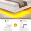 Floating Bed Frame with Charging Station, LED Lights and Upholstered Headboard for Bedroom, Modern Floating Beds with Hidden Storage Compartment, No Box Spring Needed-1767633210-1767633209