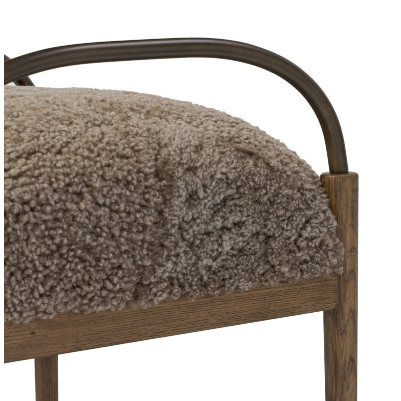 Demi Upholstered Accent Stool, Taupe