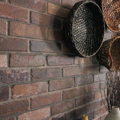 Brick 5.75" x 45" Peel and Stick Wall Panelling