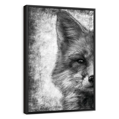 Visage de renard noir et blanc