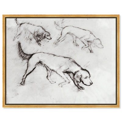 Dogs Running Canvas Vintage Dog Art by Art Remedy