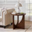 Ensemble de tables de bout Modern Modern, salon en bois massif noyer compact 19,68 pouces