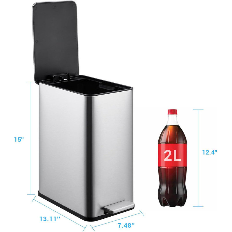 Petite poubelle de salle de bain 10 litres / 2,6 gallons avec couvercle