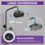 VIBRANTBATH Système de barre de robinet de douche à double tête à cascade noir mat 7,8 avec inverseur à 2 voies (valve à disque en céramique incluse)-88864175