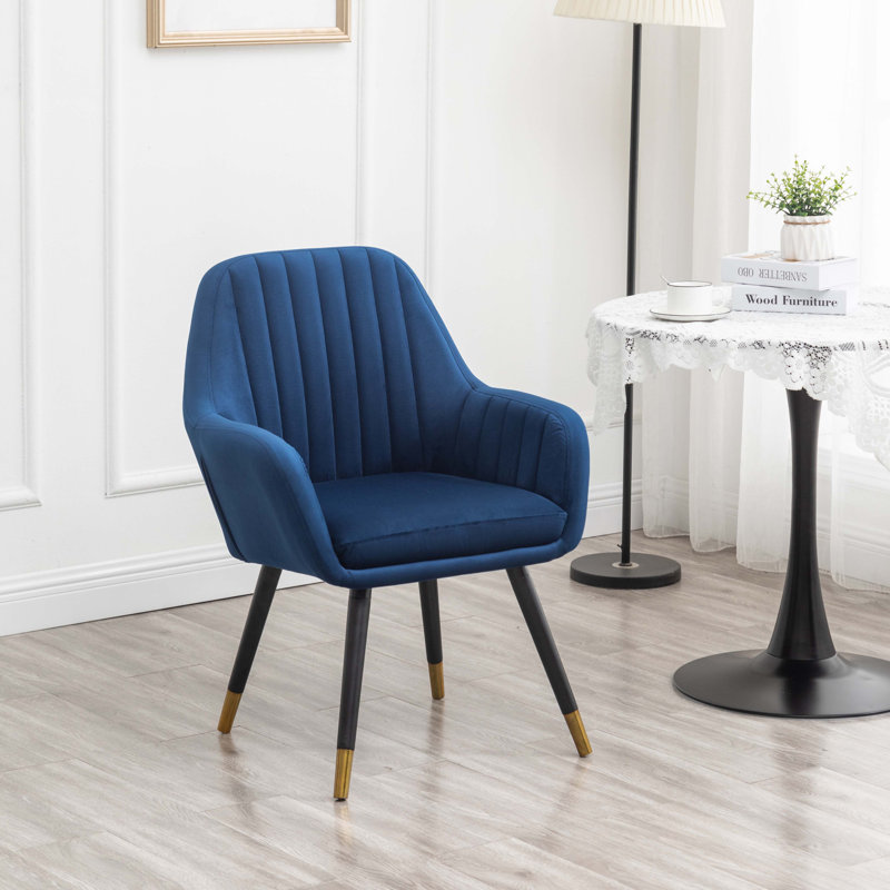 Tuchico Contemporary Upholstered Accent Chair, Blue Velvet