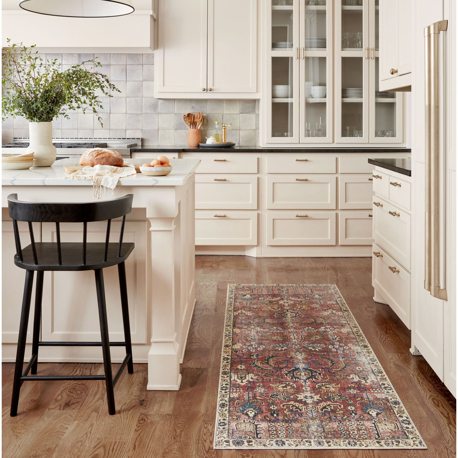 Chris Loves Julia x Loloi Jules Oriental Merlot Rug, Runner 2'6" x 9'6"