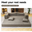 Canapé-lit modulaire convertible 2-en-1 avec matelas en mousse à mémoire de forme - aucun assemblage requis, canapé-lit peu encombrant pour salon, chambre à coucher, studio-B6006-LC-1099533355-1099533365