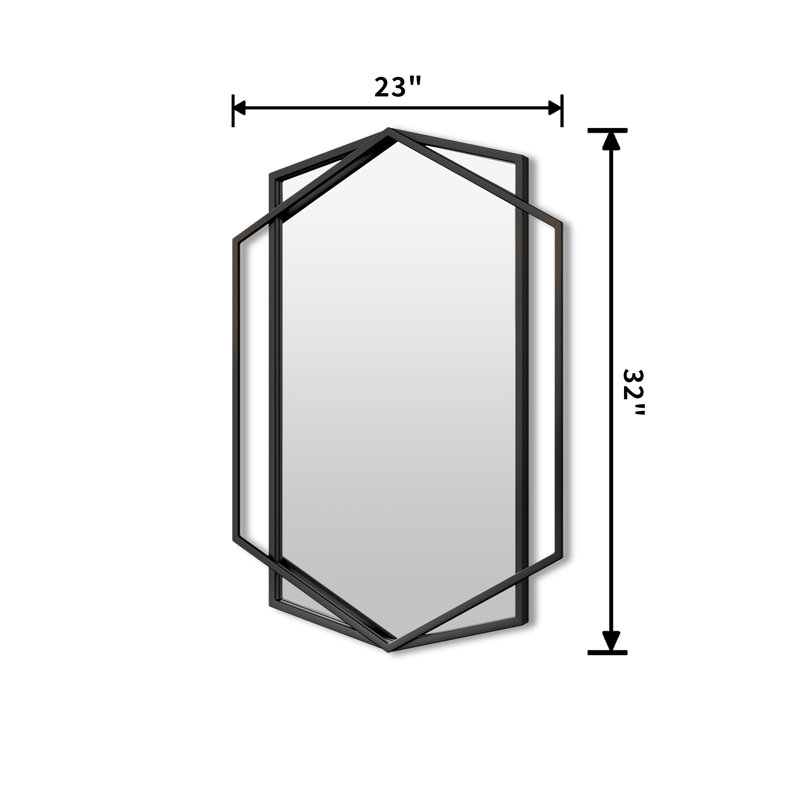 Miroir mural Hexagon, 32 po x 23 po
