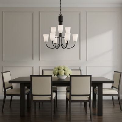 Miles Nine Light Chandelier from Generation Lighting 