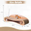 21 Lit pour chat réversible en carton et chaise longue animée avec design incurvé, teaser, herbe à chat, brun, L 26,25 po x l 8,21 po H 7,8 po, charge amusante de 110 lb