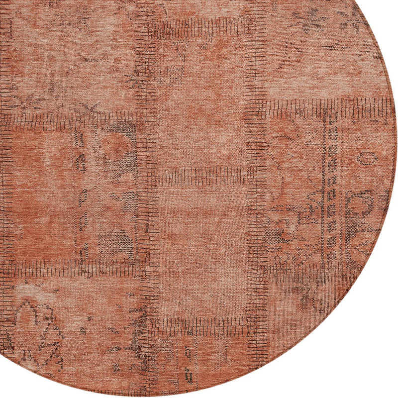 Tapis rond 8 po Salmon Copper