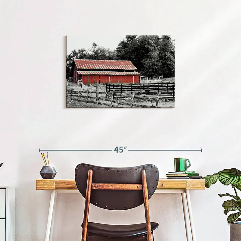 Lilie BW Rustic Barn, 20" H x 30" W