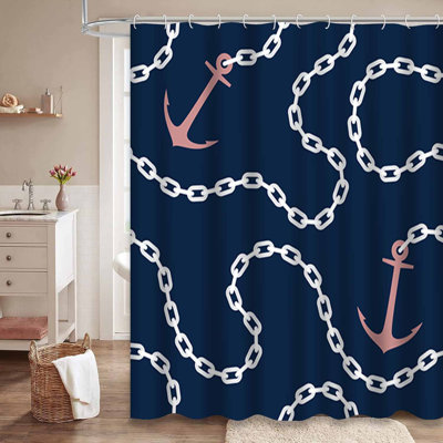 Rideau de douche imperméable à l'eau avec 12 crochets