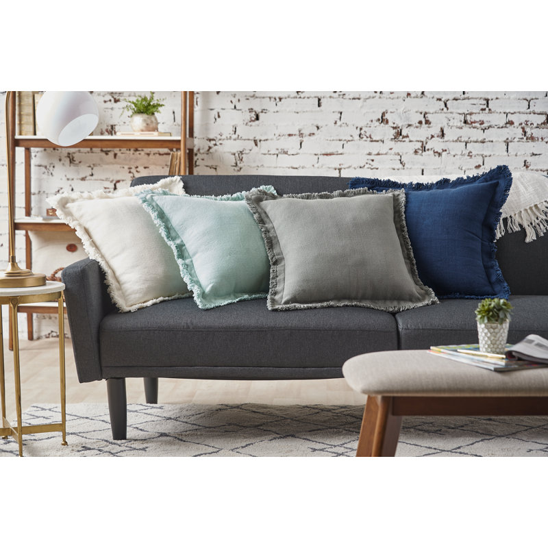 Porter Square Cotton Pillow Cover and Insert, Seaglass