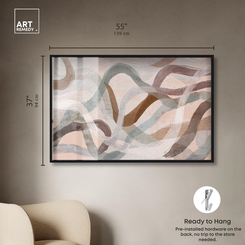 «Desert Trails Living Room» par Art Remedy, H 37 po x l 55 po, Noir