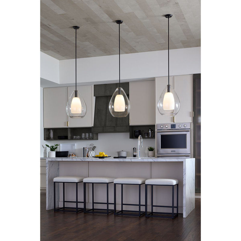 Eldine 1 - Light Teardrop Pendant, Matte Black, 20.75" H x 15" W x 15" D