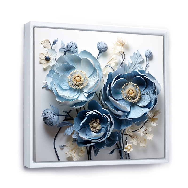 «Ranunculus Bouquet VI», reproduction sur toile, H 24 po x l 24 po x P 1 po, Cadre flottant blanc