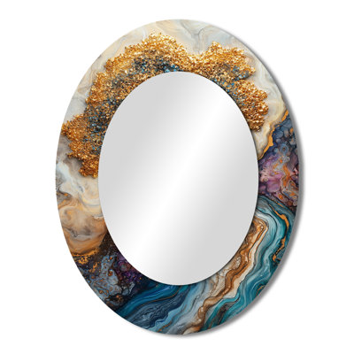 Aqua Tree Of Life Into The River Of Existence II - Green Oval Wall Mirror Decor